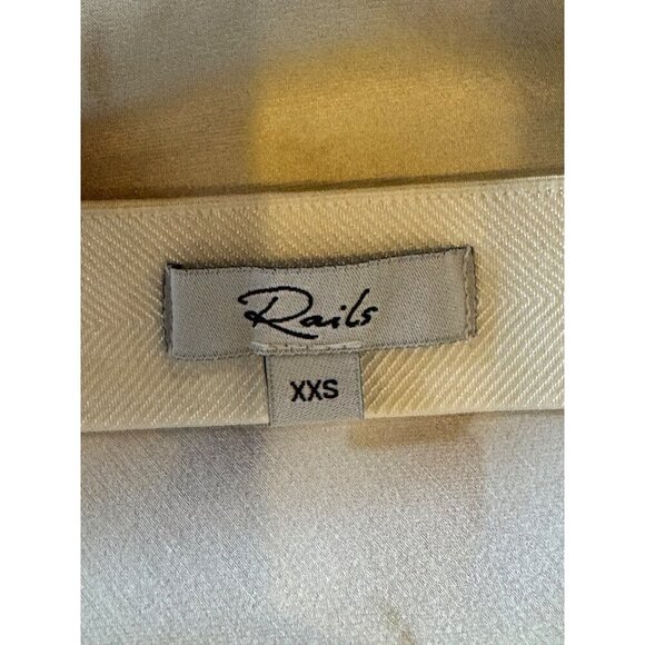 Rails Skirt Women XXS Ivory Satin Floral Diffused Blossom Anya Midi Boho Artsy - Picture 8 of 11